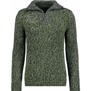 RAGMAN Trui ritssluitingdonkergroen, Melange