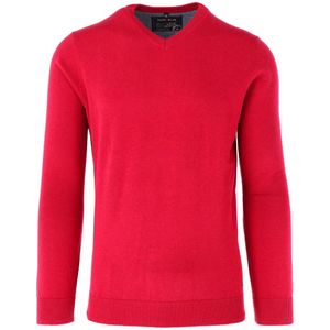 Marvelis Casual Trui V-hals Kersenrood, Effen