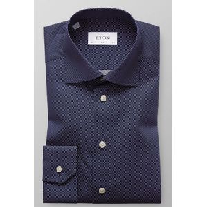 ETON Slim Fit Overhemd donkerblauw/wit, Stippen