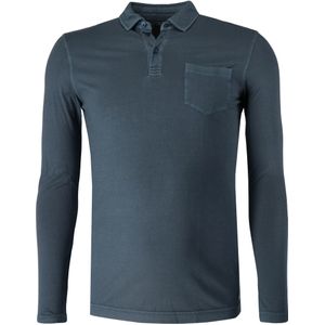 Marvelis Casual Poloshirt lange mouw marine, Effen