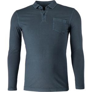 Marvelis Poloshirt lange mouw marine, Effen