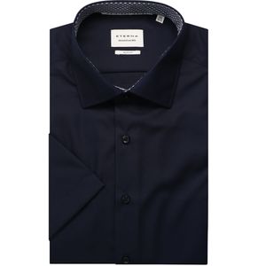 Eterna - Overhemd - Navy - Slim Fit - Korte Mouwen - NON IRON