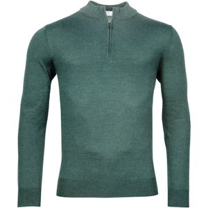 Thomas Maine Half-Zip Sweater groen, Effen