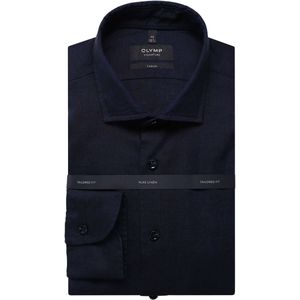 OLYMP SIGNATURE Casual Tailored Fit Linnen hemd marine, Effen