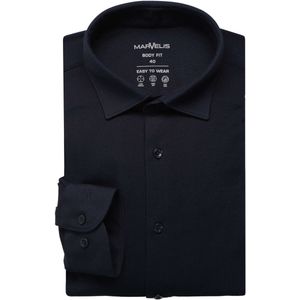 Marvelis Body Fit Jersey shirt marine, Gestructureerd