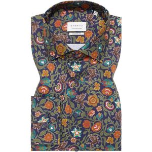 ETERNA - Overhemd - Donkergroen - Lange Mouw - 100% Katoen - Kent Kraag