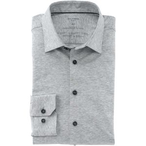 OLYMP No. Six Super Slim Jersey shirt zilver, Melange