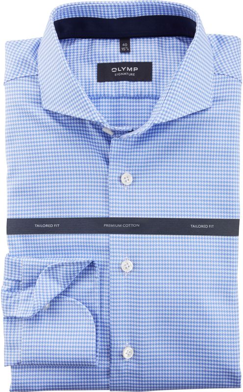 OLYMP - SIGNATURE - Overhemd - Bleu - Tailored Fit - SIGNATURE Cutaway