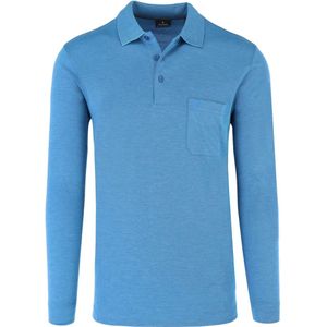 RAGMAN Regular Fit Poloshirt lange mouw aqua, Effen