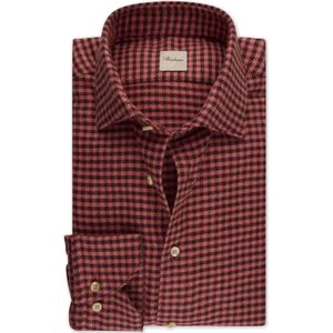 Stenströms Flanellen Overhemd donkerrood, Ruit