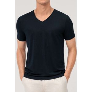 OLYMP Casual Regular Fit T-Shirt V-hals marine, Effen