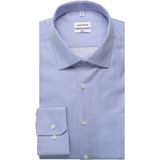 Overhemden - Blauw - 100% Katoen - Slim Fit - Lange Mouwen - Kentkraag