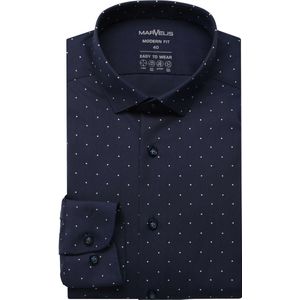 Marvelis Dynamic Flex Modern Fit Overhemd marine, Stippen