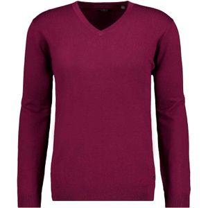 RAGMAN Trui V-halswijnrood, Effen
