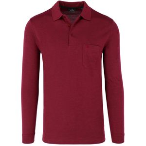 RAGMAN Regular Fit Poloshirt lange mouw terra rood, Effen