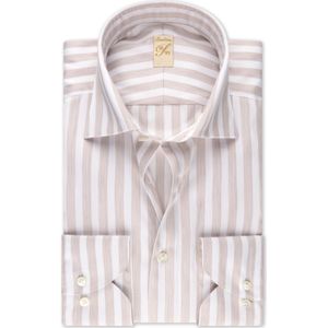 Stenströms Overhemd beige, Gestreept