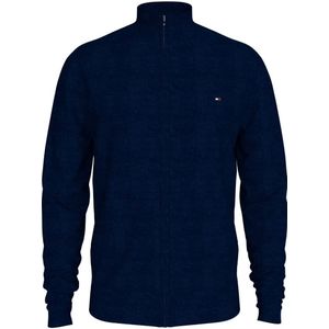 Tommy Hilfiger Regular Fit Sweatshirt ritssluitingblauw, Effen