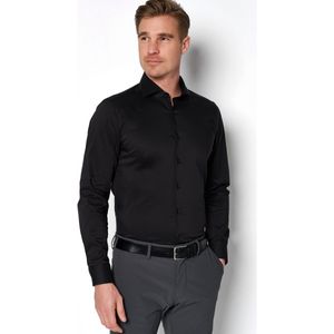 Pure FLXBL Overhemd zwart, Effen