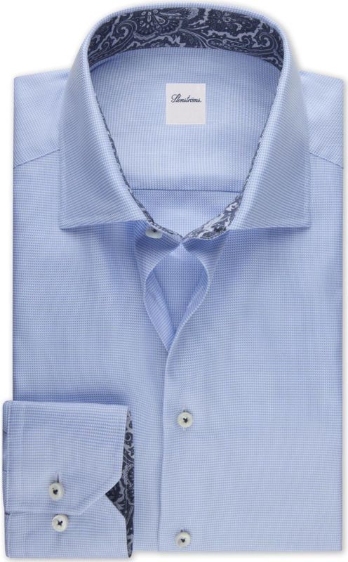 Stenströms - Overhemd - Lichtblauw - Lange Mouw - 100% Dubbelzijdig Katoen