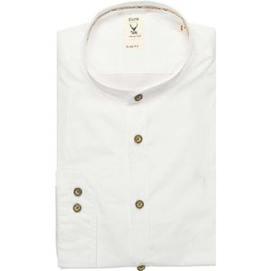 Pure Slim Fit Traditioneel overhemd wit, Effen