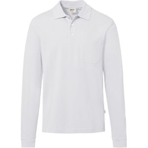 HAKRO Poloshirt lange mouw wit, Effen