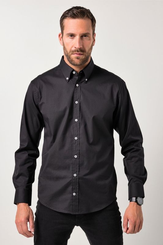 JP1880 Overhemd zwart, Effen