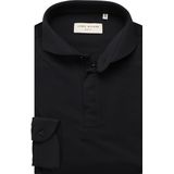 John Miller Poloshirt lange mouw donkerblauw, Effen