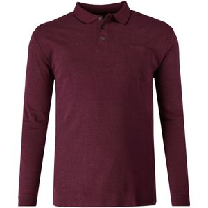 Redmond Poloshirt lange mouw rood, Effen