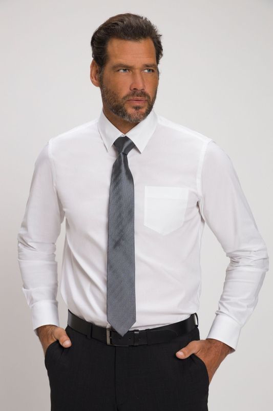 JP1880 - Overhemd - Wit - Katoen - Kentkraag, Regular Fit, Lange Mouw