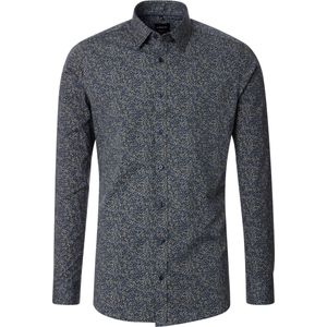 Venti Overhemd blauw, Bedrukt