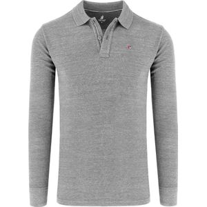 Jupiter Poloshirt lange mouw zilver, Effen