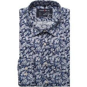 Marvelis - Casual Overhemd - Indigo - Lange Mouw - 100% Katoen