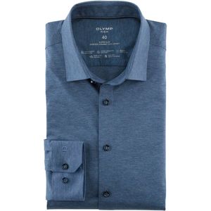 OLYMP No. Six Super Slim Jersey shirt rook blauw, Melange