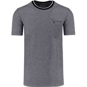 Pierre Cardin Tailored Fit T-Shirt ronde hals blauw, Effen