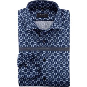 OLYMP SIGNATURE Overhemd nachtblauw, Bedrukt