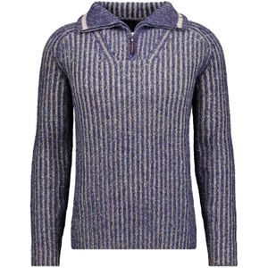 RAGMAN Half-Zip Sweater blauw, Gestreept