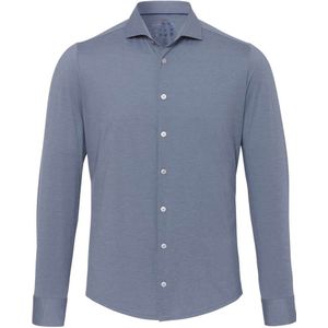 Pure Functional Slim Fit Jersey shirt middenblauw, Effen