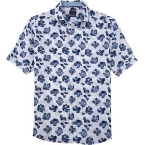 OLYMP Casual Linnen Overhemd wit, Bedrukt