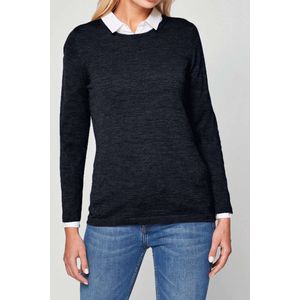 MAERZ - Trui - Donkerblauw - Ronde Hals - Lange Mouw - 100% Merino Extra Fijn