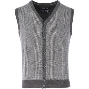 Marvelis - Casual - Gebreid Vest - Antraciet - 100% Katoen