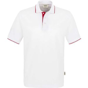 HAKRO 803 Polo shirt Korte mouw wit/rood