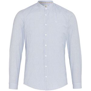 Pure Slim Fit Traditioneel overhemd lichtblauw, Gestreept