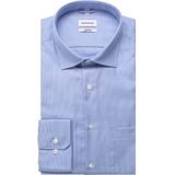 Seidensticker - Businessoverhemd - Blauw - Comfort 1/1 Kentkraag Structuur