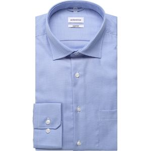 Seidensticker - Businessoverhemd - Blauw - Comfort 1/1 Kentkraag Structuur