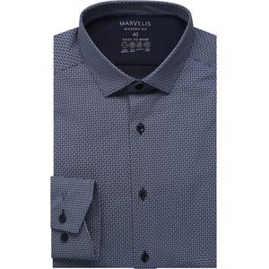 Marvelis Performance Overhemd blauw, Bedrukt