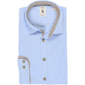 Pure Slim Fit Traditioneel overhemd lichtblauw, Effen
