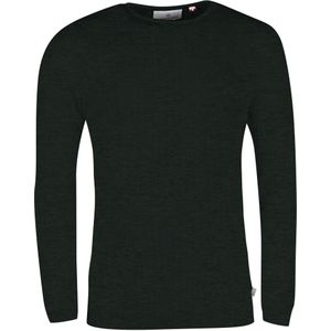 Kronstadt Cable Sweatshirt ronde hals donkergroen, Effen