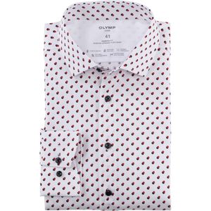 OLYMP Luxor 24/Seven Dynamic Flex Overhemd rood/wit, Motief