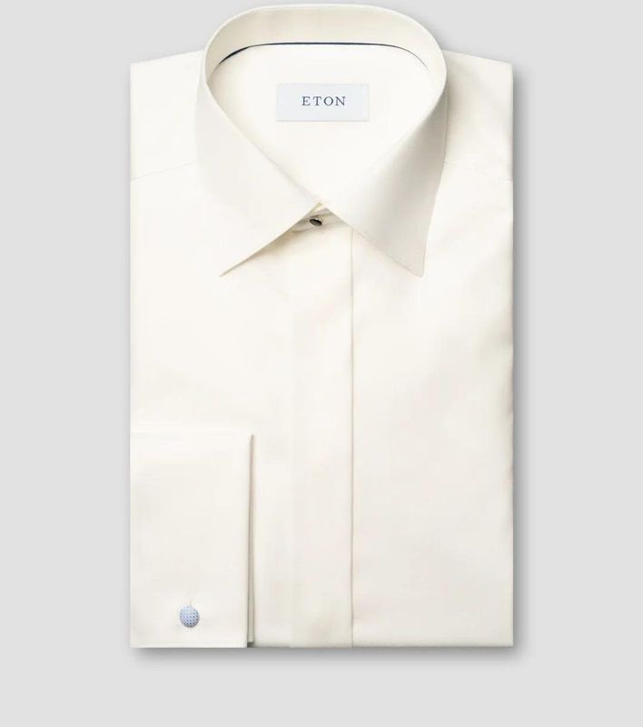 Eton - Contemporary Fit Overhemd - Wit - Effen - French Cuff