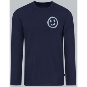 TRIGEMA pyjama donkerblauw, Bedrukt